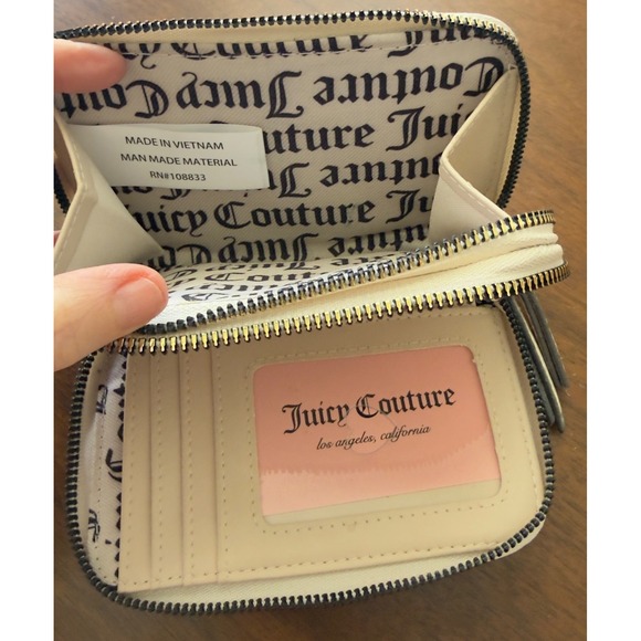 Juicy Couture Small Zip Around Wallet Off White Studded Logo - Picture 4 of 7